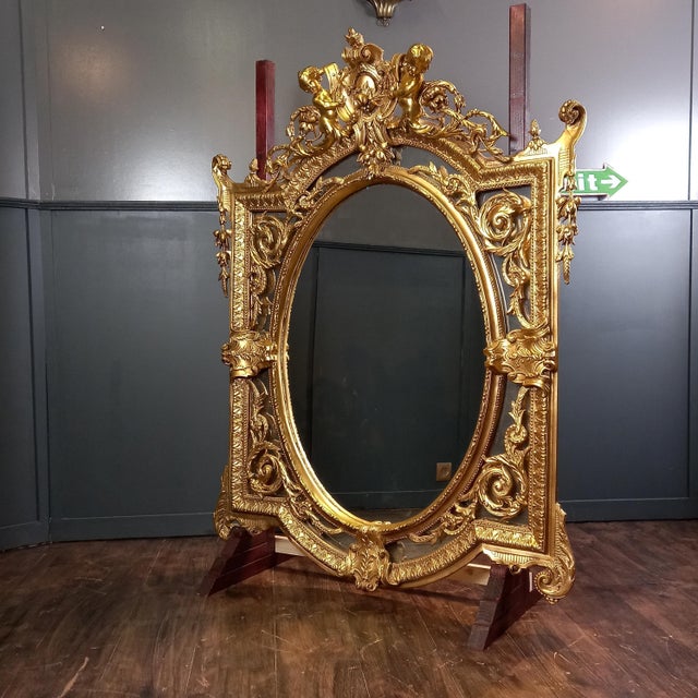 Vintage Oval Rococo Mirror, 1960s For Sale - Image 14 of 18