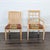 Natural finish wood frame with cane back and upholstered seat. Dimensions (in): 23W x 23D x 37H.