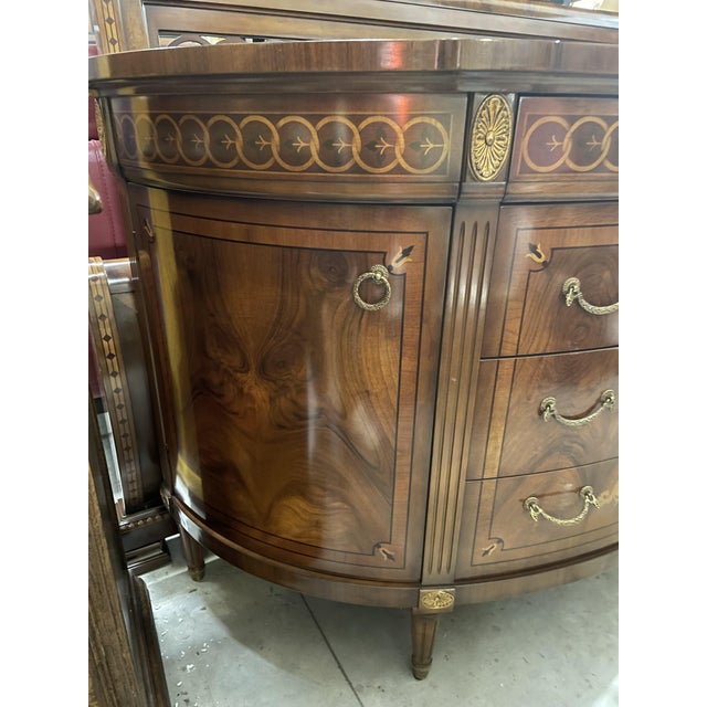 Wood Louis Philippe XVI Triptych Dresser and Bedside Tables, Set of 3 For Sale - Image 7 of 17