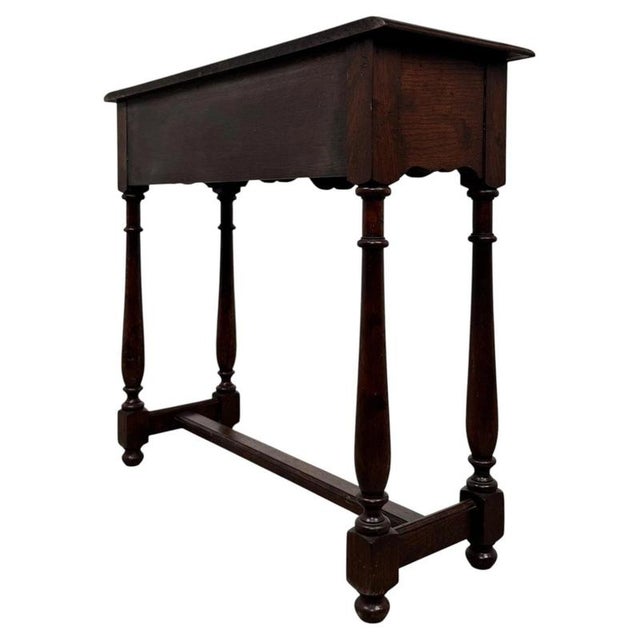 Brown 20th Century Traditional Oak Side Table For Sale - Image 8 of 12