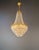 1950s Pair of1950s Brass Empire Sac a Pearl Chandelier Crystal Lustre For Sale - Image 5 of 12