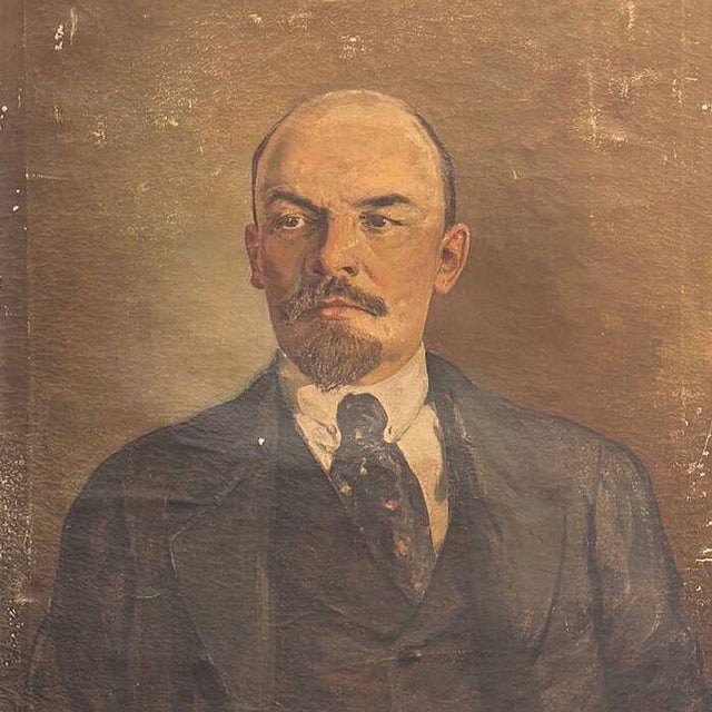 Original oil painting of Vladimir Lenin former Chairman of the Council of People's Commissars of the Soviet Union...