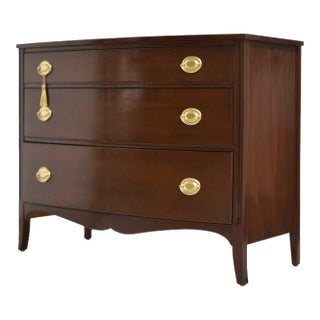 Mid Century Federal Style Mahogany Curve Front Chest For Sale