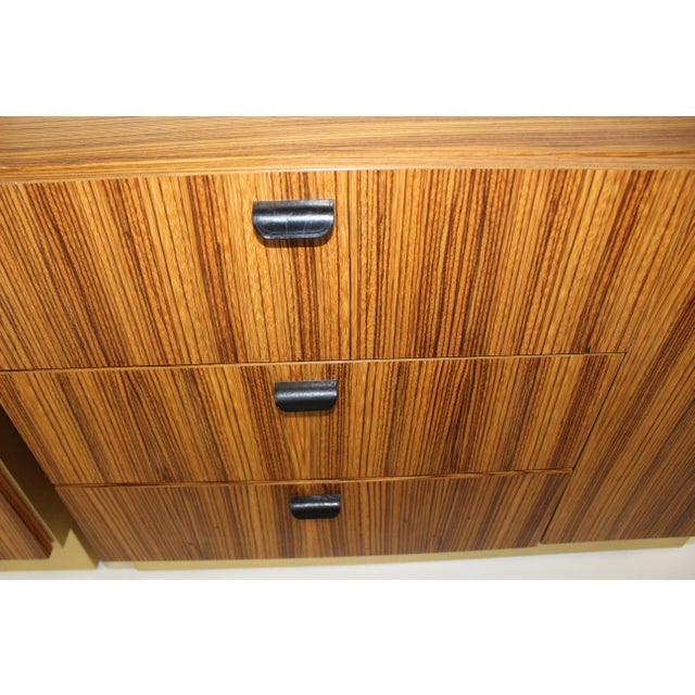 Zebra Wood and Brass Laminate Chairish