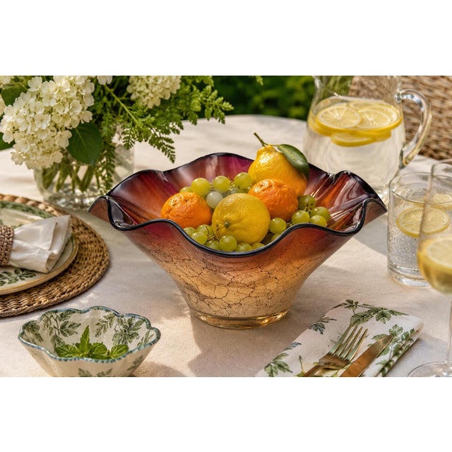 A striking example of late 20th-century Polish studio glass, this hand-blown centerpiece by Józefina of Krosno transcends...