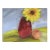 Late 20th Century Impressionist Sunflower & Peach Still Life Painting For Sale