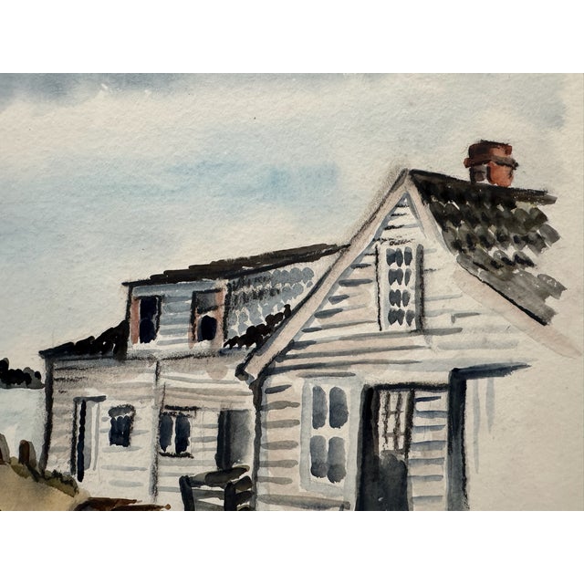 Rustic Henry Emil Salloch Original Watercolor on Stonington, Me. 1949. For Sale - Image 3 of 8