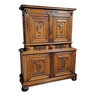 Bellifontaine Cabinet with Recessed Four Doors in Walnut For Sale