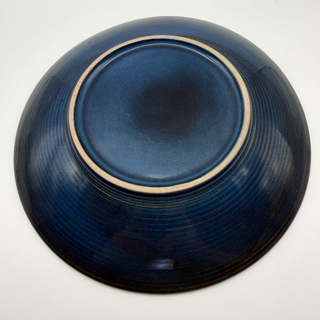 Thomas O'Brien Vintage Modern Blue Stoneware Dinner Plate, Set of 3 For Sale - Image 17 of 17