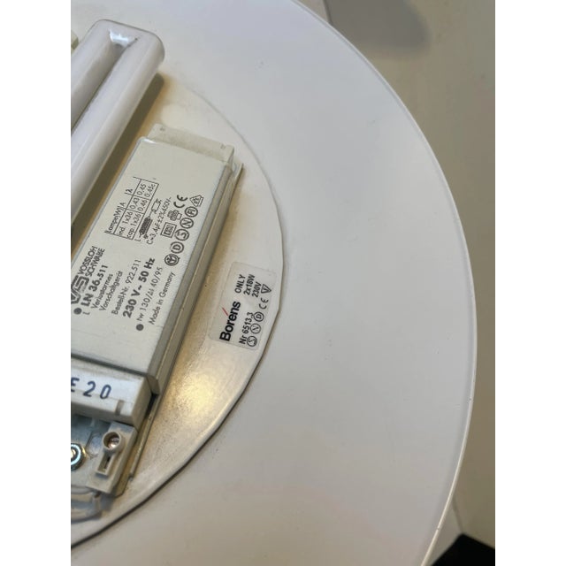 Metal Swedish Minimalist White Wall Lamp from Boréns, 1980s For Sale - Image 7 of 8