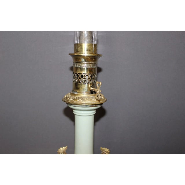 Ceramic Oil Lamps in Porcelain and Bronze, Set of 2 For Sale - Image 7 of 14
