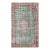 1970s Vintage Turkish Handmade Wool Cotton Green Area Rug For Sale