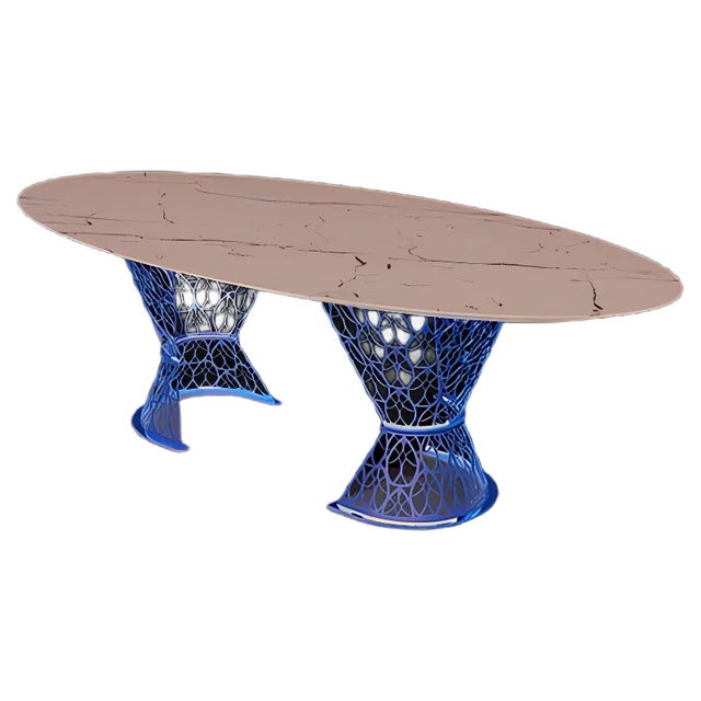 Gatsby Table with Black Marquinia Marble Top and Arabesque Structure from VGnewtrend For Sale