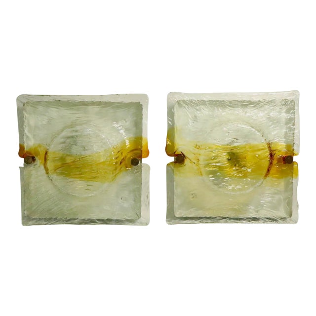 Murano Sconces Attributed to Mazzega - A Pair For Sale