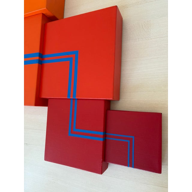 1970s Exhibited Vintage Monumental Hard Edge Abstract Op Art Geometric Shaped Canvas Painting, Signed Jerry L. Walker, 1972 For Sale - Image 5 of 16