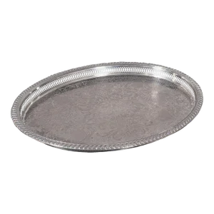 1950s Vintage English Silver Plate Oval Serving Tray