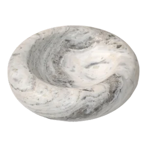20th Century Mid-Century Modern Handmade Carrara Marble Bowl Plate Centerpiece