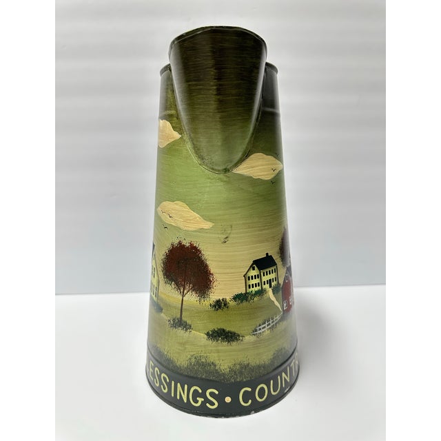 Vintage Late 20th Century Primitive Americana Pitcher Vase For Sale - Image 4 of 11