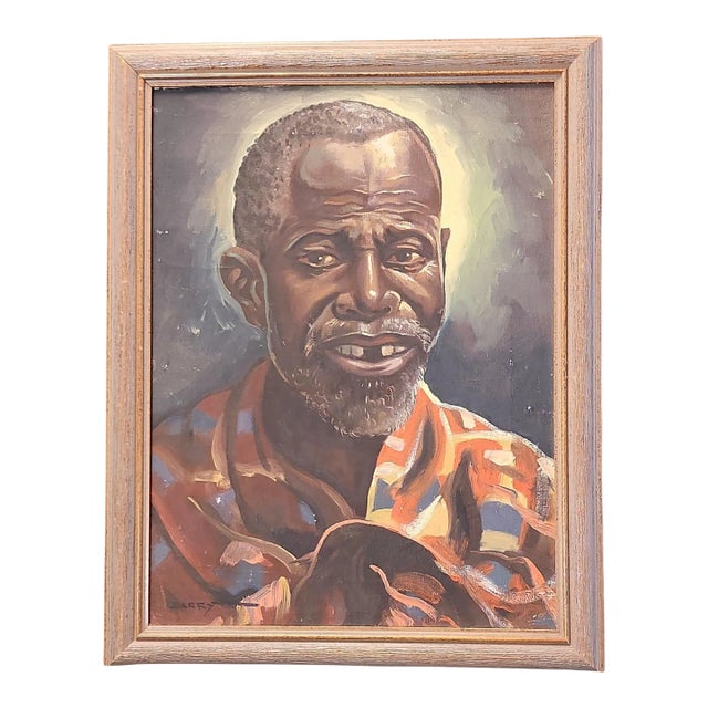 Vintage Oil on Canvas - Portrait of a Gentleman - Artist Signed Darry For Sale