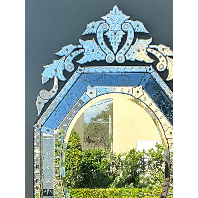 Vintage Italian Venetian Glass Mirror For Sale - Image 11 of 12