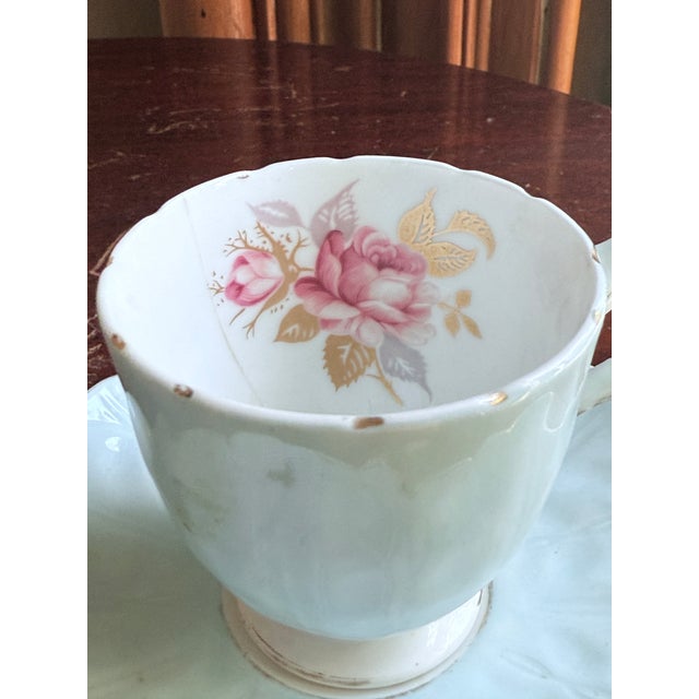 English Vintage Aynsley English Bone China Demitasse Cup & Saucer, Circa 1940s For Sale - Image 3 of 10