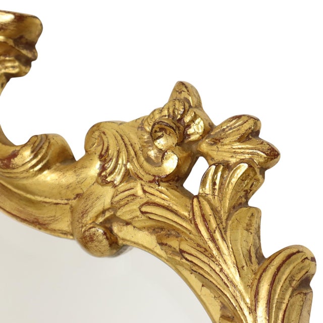 Large Baroque Crested Mirror in Gold Leaf from Deknudt, 1950s For Sale - Image 10 of 18