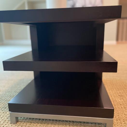 Stunning Minimalist Three Tiered Rectangle End/Side Tables For Sale - Image 10 of 18