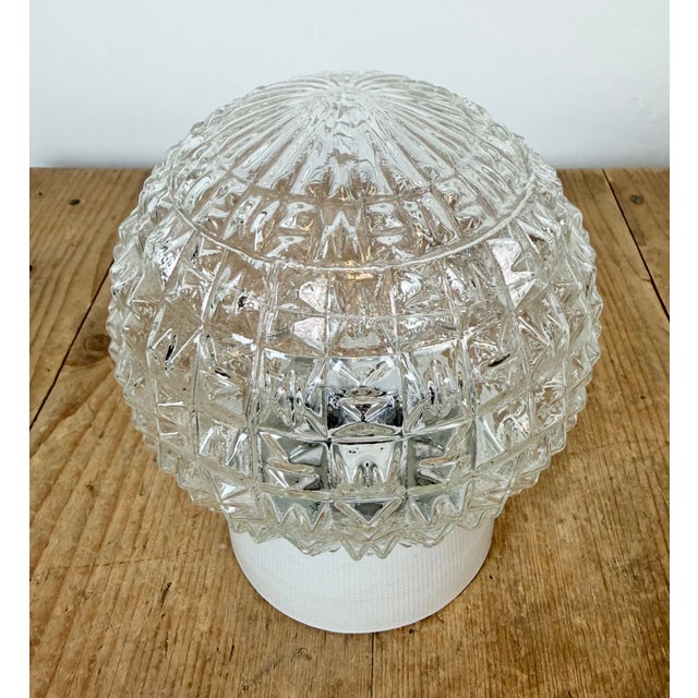 Industrial Vintage White Porcelain Ceiling Light, 1970s For Sale - Image 3 of 14
