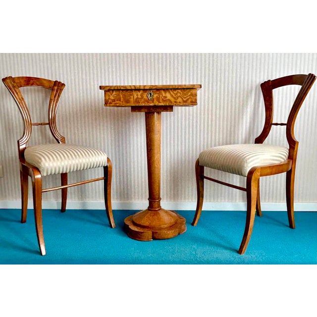 Biedermeier Sewing Table and Armchairs, Set of 3 For Sale - Image 13 of 13