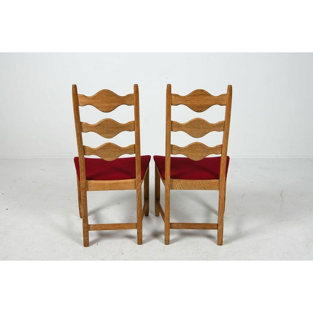Six Oak Dining Chairs Attributed to Henning Kjaernulf - 1970s For Sale - Image 9 of 10