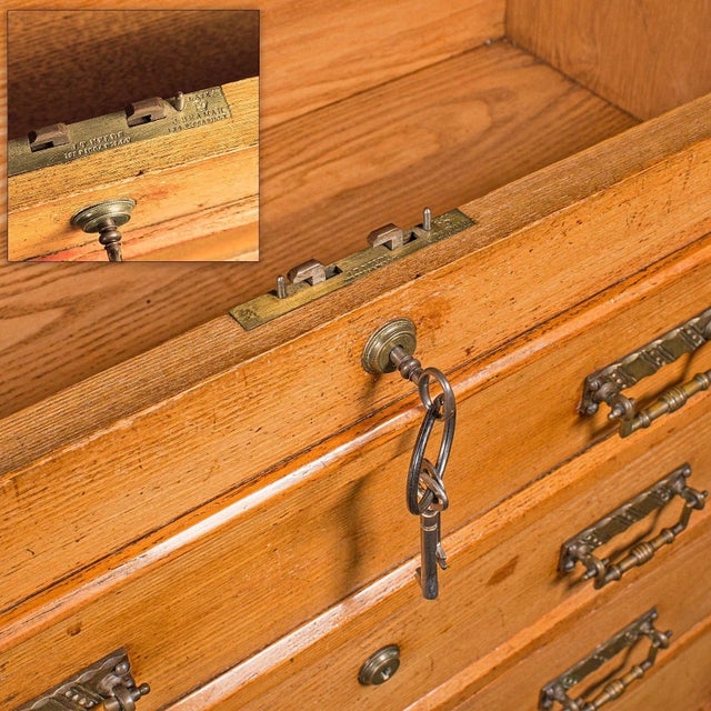 1890's Antique Banker's Chest of Drawers For Sale - Image 10 of 12