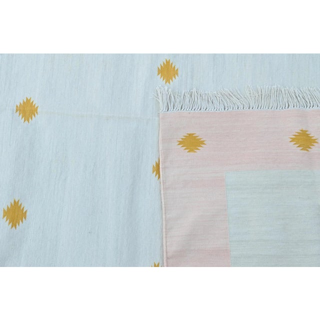 Pink Kolkata Rug, 10' x 14', Pink, Persimmon and White For Sale - Image 8 of 10