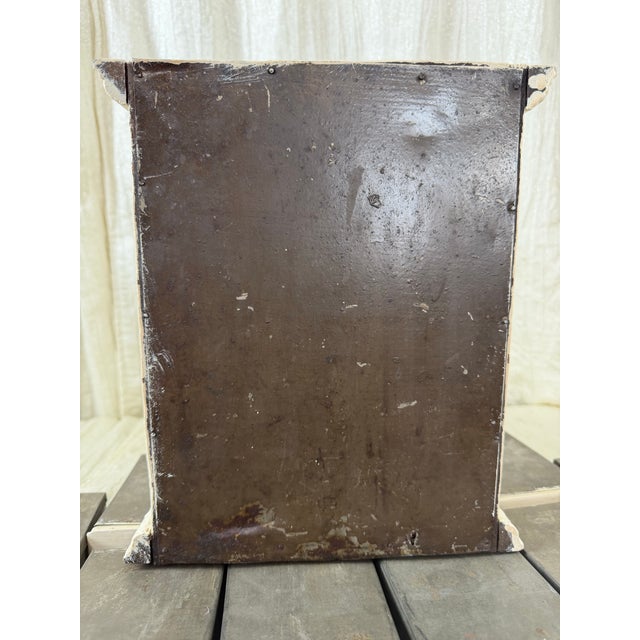 Antique C. 1900 Painted Spice Cabinet With 10 Metal-Lined Lidded Drawers For Sale - Image 10 of 12