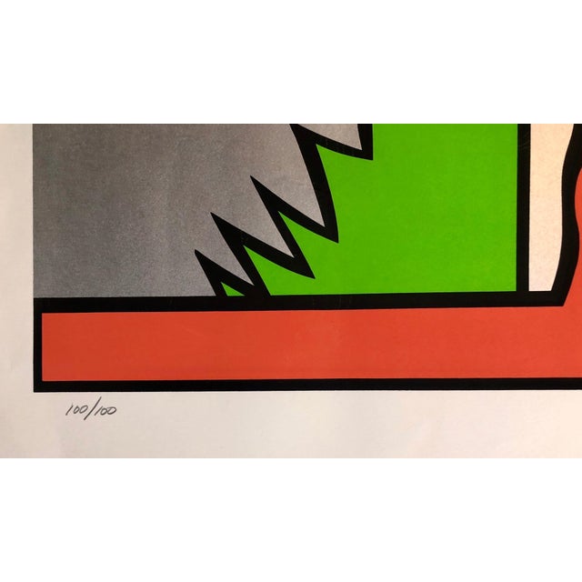 Pop Art Nicholas Krushenick, 1980 Large Pop Art Silkscreen Abstract Op Art Jagged Edge Bright Color Serigraph, 1980 For Sale - Image 3 of 7
