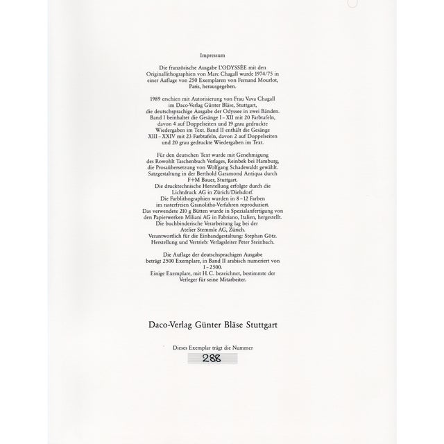 Marc Chagall, Athena Guides Telemachus' Boat, from Odyssey, 1989, Lithograph For Sale - Image 10 of 11