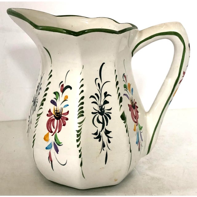 Portuguese Ceramic Spring Floral Pitcher For Sale In San Francisco - Image 6 of 6