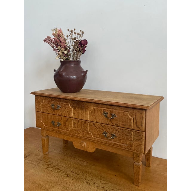 Henning Kjaernulf Style Oak Low Chest C. 1970s For Sale - Image 14 of 18