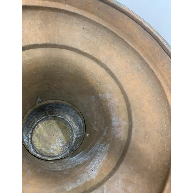 Metal Late 19th Century Copper Urn Planter With Brass Lion-Head Ring Handles For Sale - Image 7 of 11