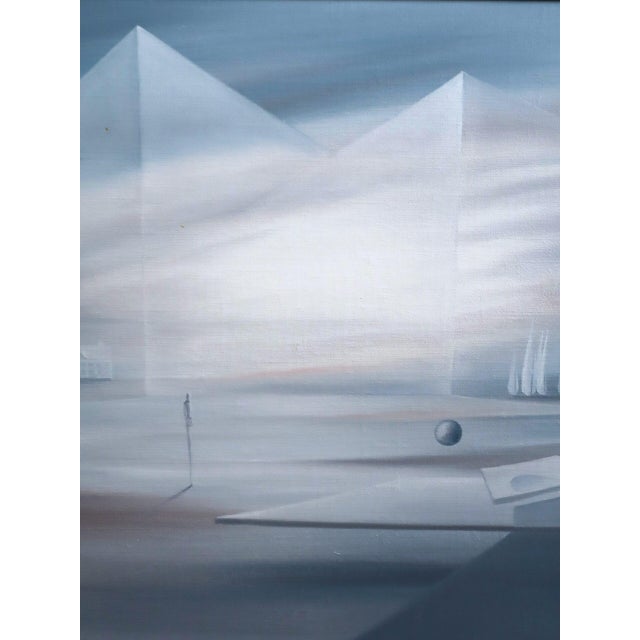 Mid-Century Modern 'Veils of Light' Swedish Original Abstract Surrealist Landscape Oil Painting, Framed For Sale - Image 14 of 18