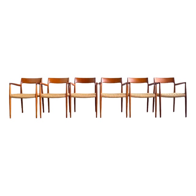 Mid-Century Danish Dining Chairs in Teak by Niels O. Møller for JL Mollers Møbelfabrik, 1950, Set of 6 For Sale