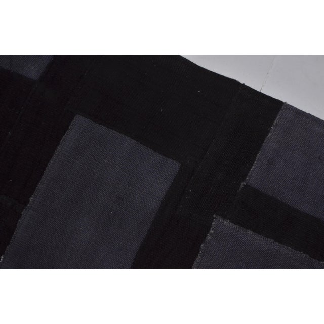 Gray Dark Grey Vintage Hemp Runner For Sale - Image 8 of 9