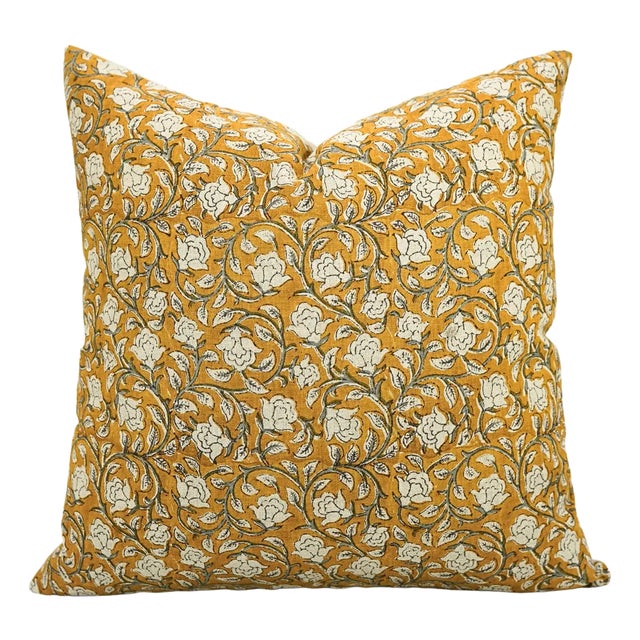 Fabdivine Block Print Pillow Cover 18x18 Inch Luxurious Home Decor Accent-Amritvela For Sale