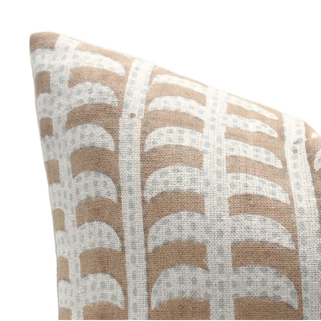 Not Yet Made - Made To Order Hand Block Printed Thick Linen Designer Pillow Cover 24x24 Inch- Garud For Sale - Image 5 of 5