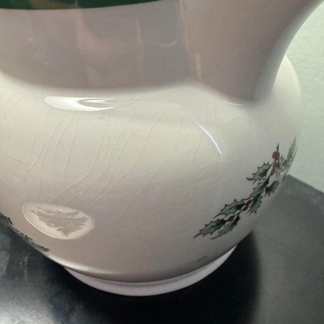 Late 20th Century Vintage Spode Christmas Tree Pitcher and Coaster/Dish Set - Decorative Use For Sale - Image 5 of 7