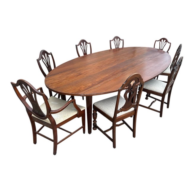 Rare Georgian Solid Mahogany 10’ X 5’ Large Oval Drop Leaf Irish Wake Table, 19th Century For Sale - Image 12 of 12