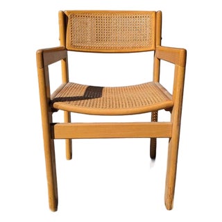 Mid-Century Birch and Cane Accent Chair For Sale