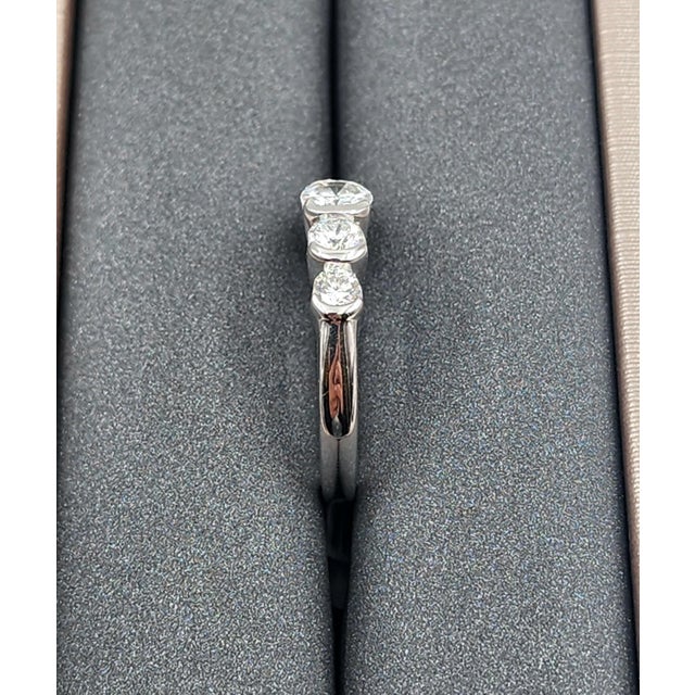 Early 21st Century 0.50 Ct Half Bezel-Set Diamond Ring Size 6 For Sale - Image 5 of 9