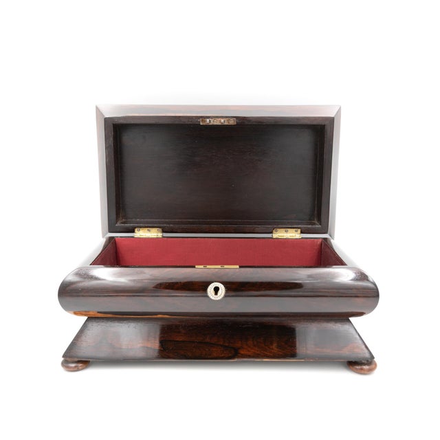 Brown Early 19th Century William IV Accordion-Shaped Rosewood Box For Sale - Image 8 of 12