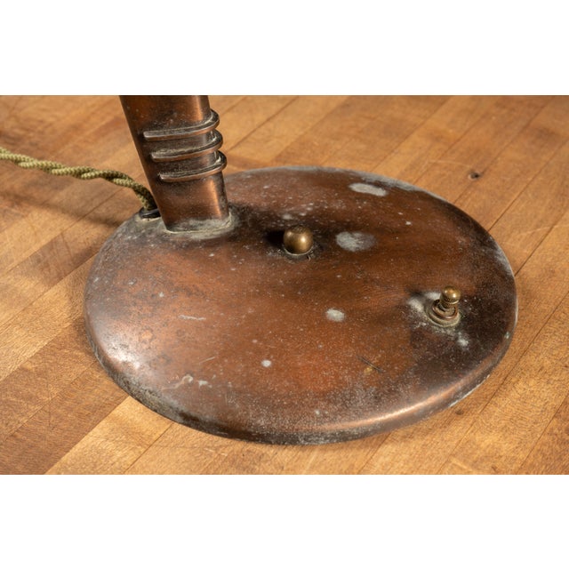 Metal 1940s Art Deco Faries Manufacturing Co. Brass “Cobra” Desk Lamp For Sale - Image 7 of 8