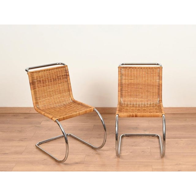 1970s MR10 Rattan Chairs by Ludwig Mies Van Der Rohe for Knoll, 1960s, Set of 4 For Sale - Image 5 of 18